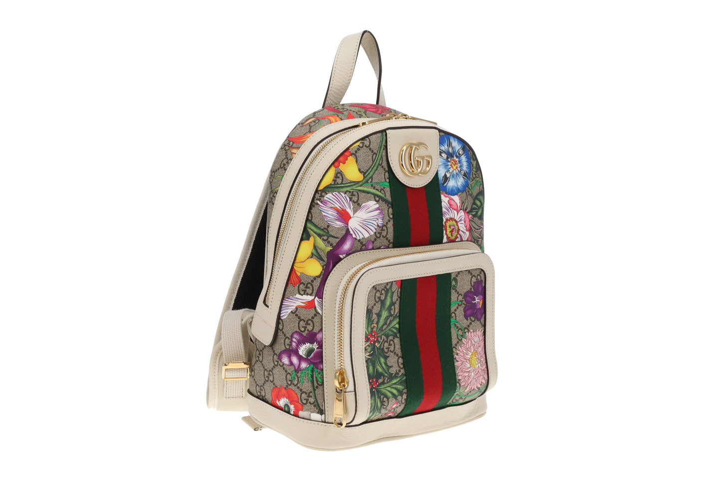 Gucci Ophidia Backpack Flora GG Supreme and Ivory Leather
