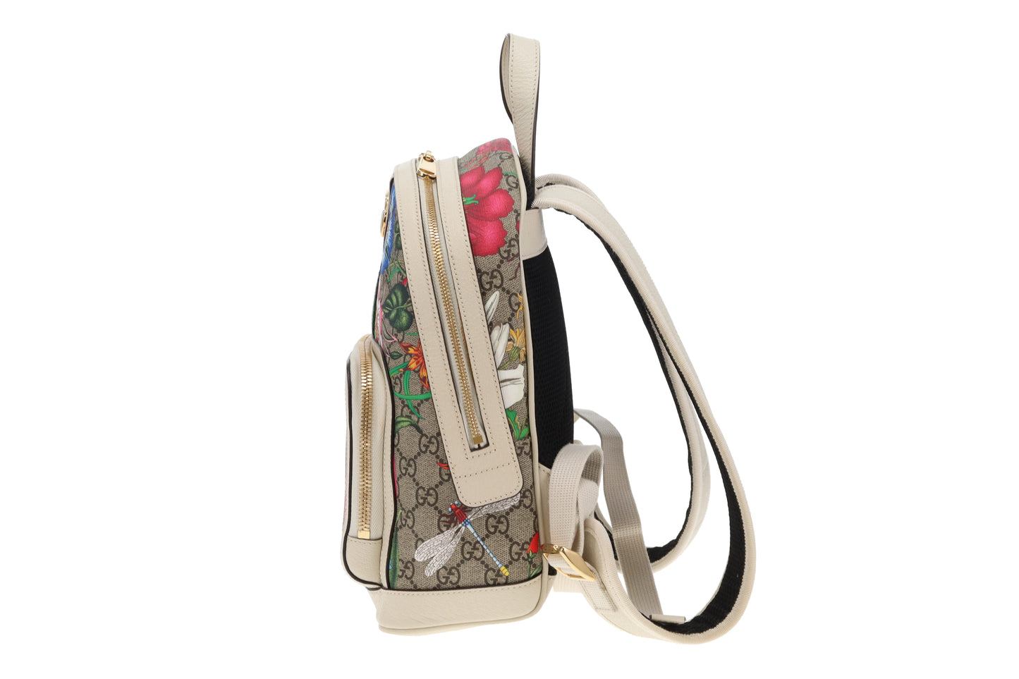 Gucci Ophidia Backpack Flora GG Supreme and Ivory Leather