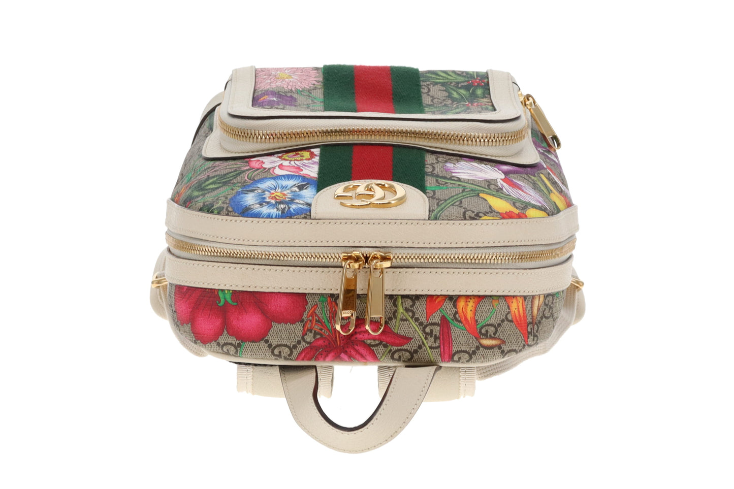Gucci Ophidia Backpack Flora GG Supreme and Ivory Leather