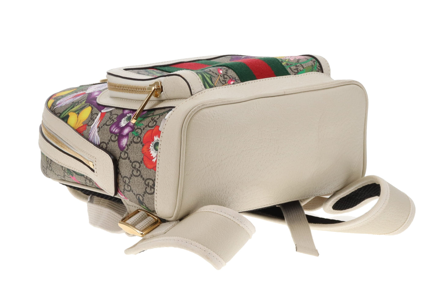 Gucci Ophidia Backpack Flora GG Supreme and Ivory Leather