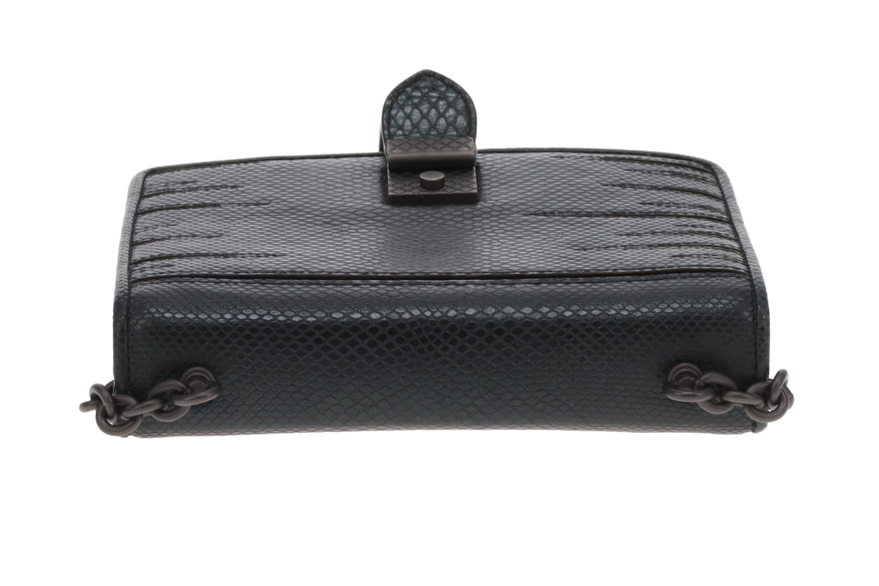 Bottega Veneta Black Lizard & Patent Pushlock Crossbody | Designer