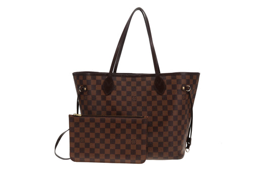 Louis Vuitton Neverfull MM with Pochette Classic Damier Ebene SF0175 - 2015