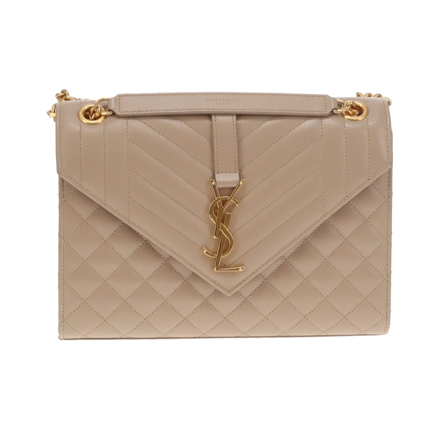 Saint Laurent Envelope Satchel Medium Beige GHW 2024