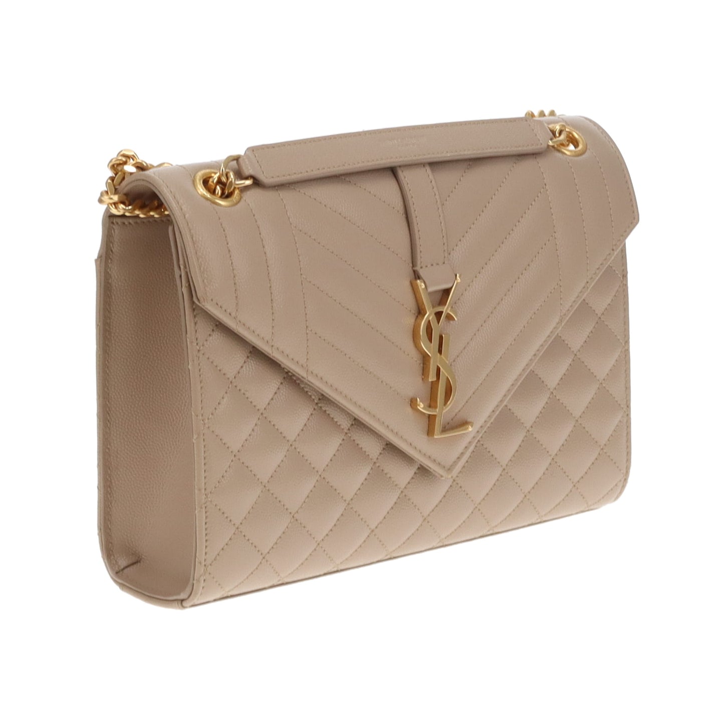 Saint Laurent Envelope Satchel Medium Beige GHW 2024