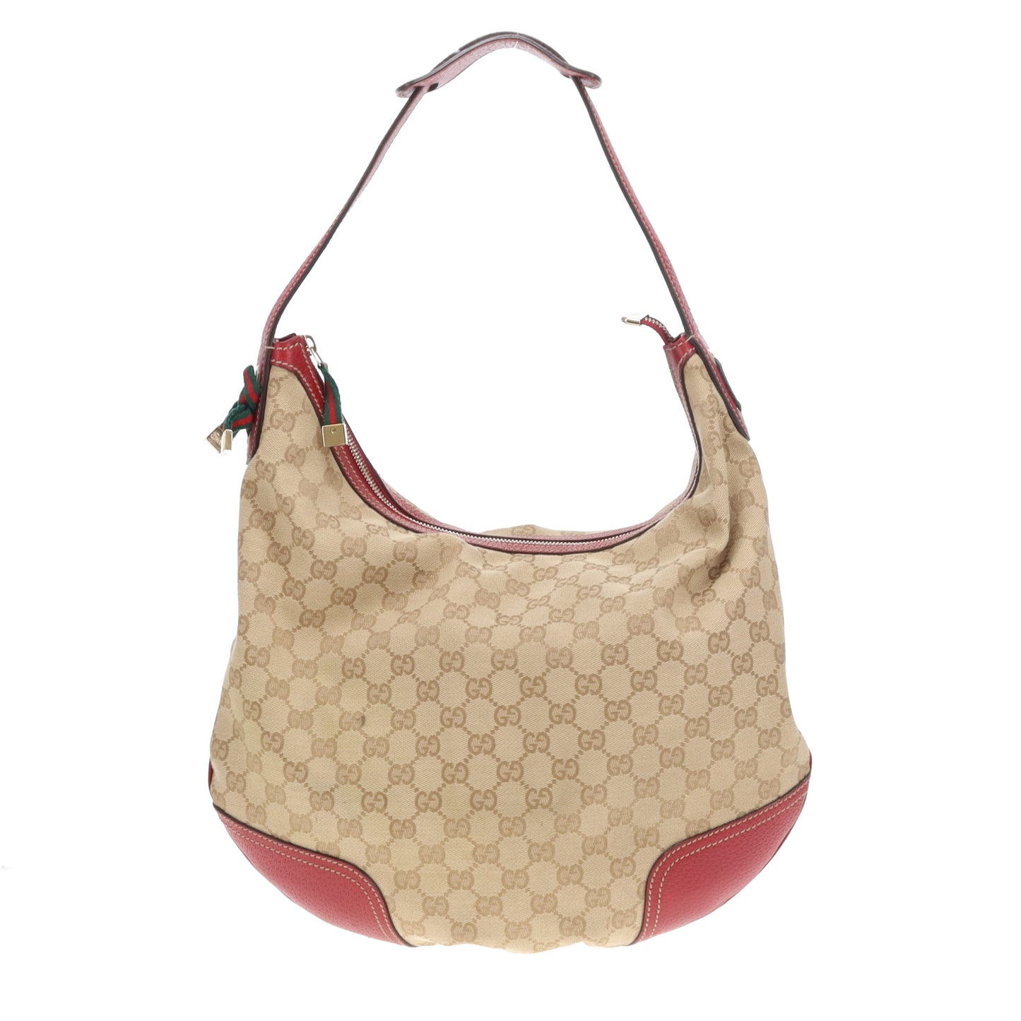 Gucci Princy Hobo GG Canvas and Red Leather