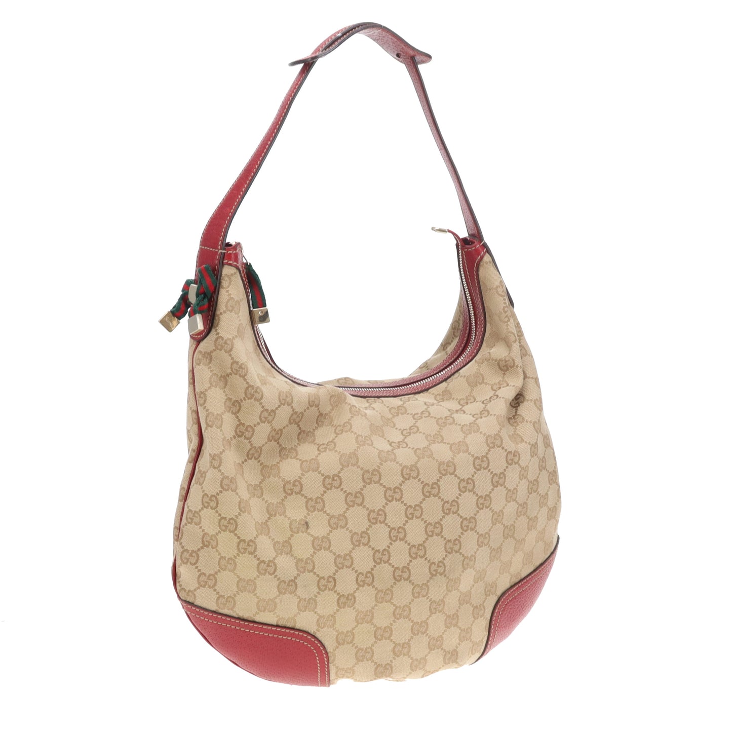 Gucci Princy Hobo GG Canvas and Red Leather