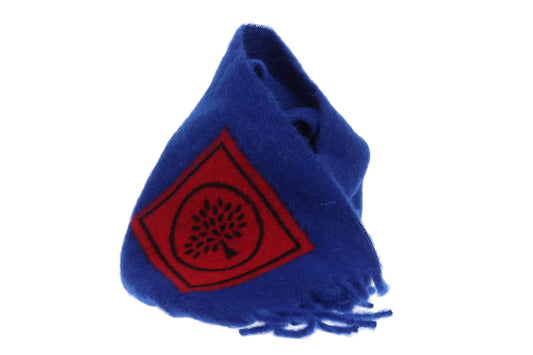 Mulberry Winter Scarf Blue/Red Alpaca/Mohair and Wool Blend