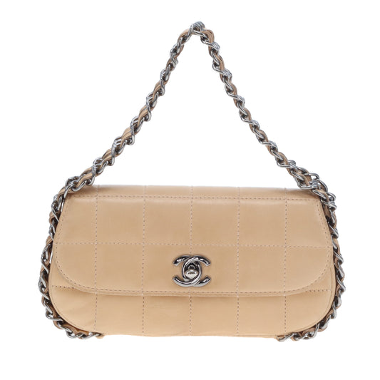 Chanel Triple Chain Choco Bar Mini Flap Beige GMHW 2004/05