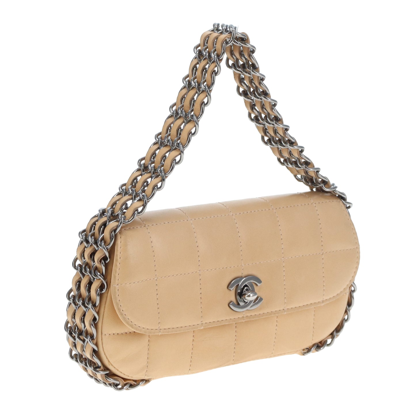 Chanel Triple Chain Choco Bar Mini Flap Beige GMHW 2004/05