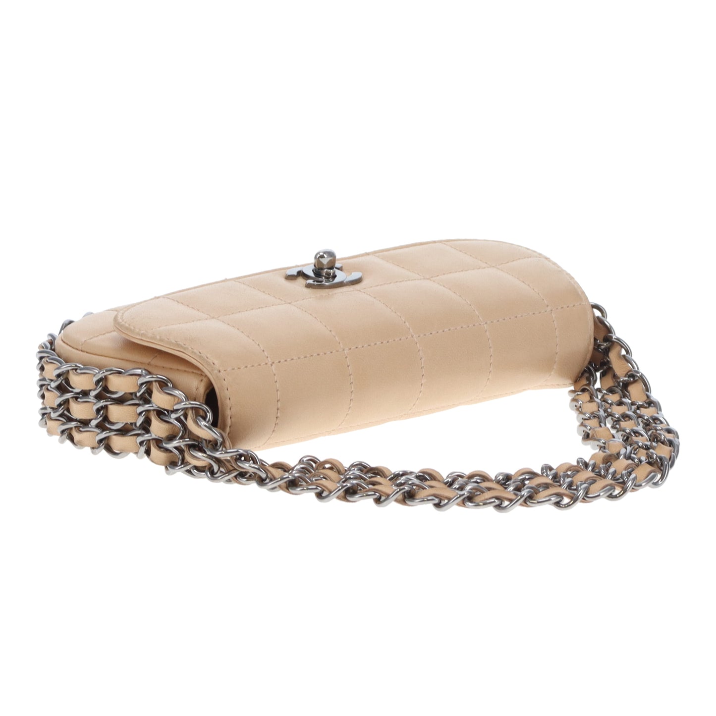 Chanel Triple Chain Choco Bar Mini Flap Beige GMHW 2004/05