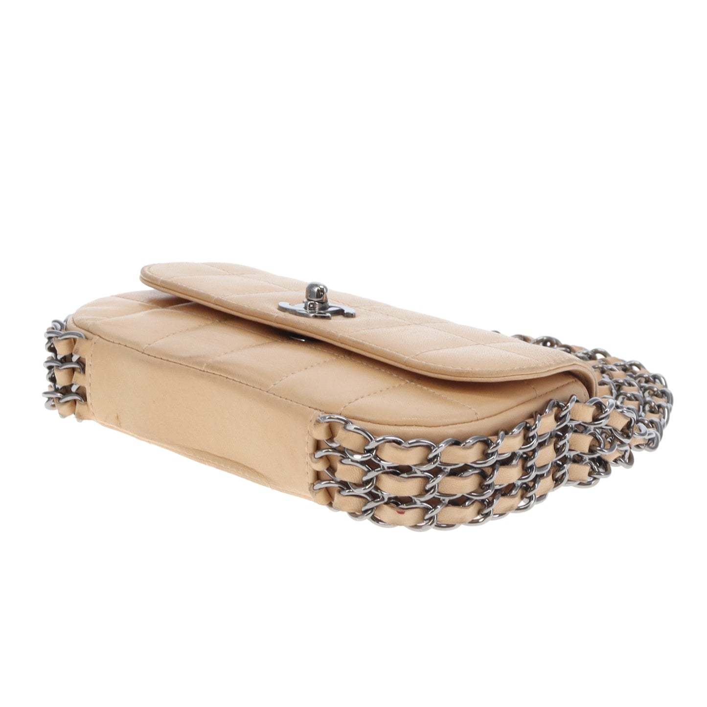 Chanel Triple Chain Choco Bar Mini Flap Beige GMHW 2004/05