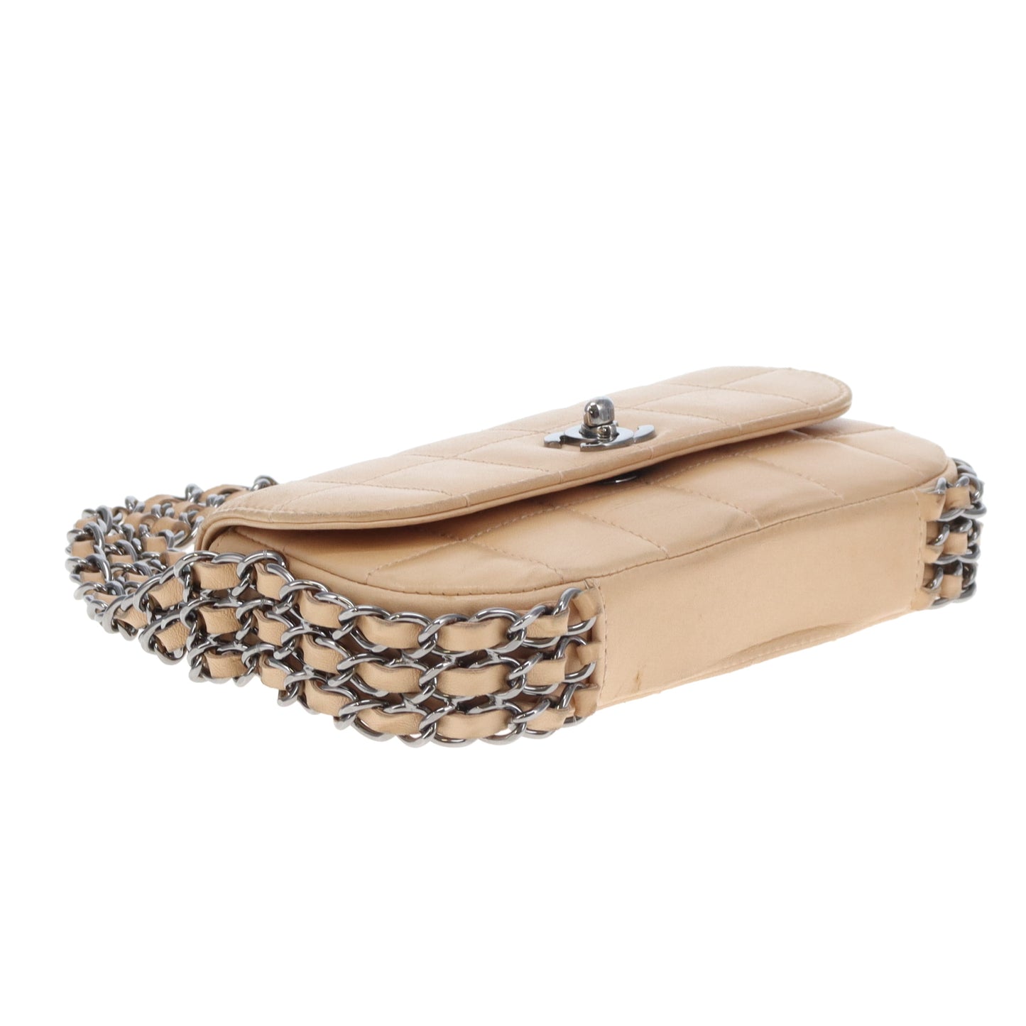Chanel Triple Chain Choco Bar Mini Flap Beige GMHW 2004/05
