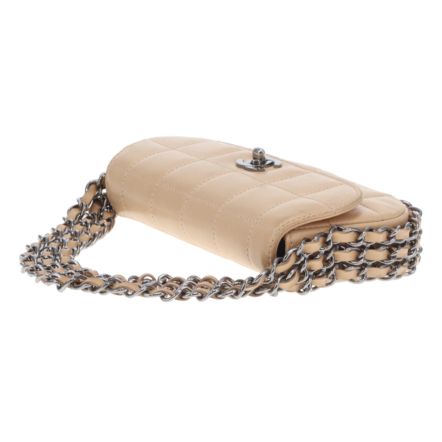 Chanel Triple Chain Choco Bar Mini Flap Beige GMHW 2004/05