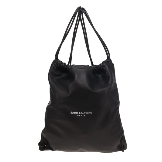 Saint Laurent Teddy Drawstring Backpack Black Leather 2019