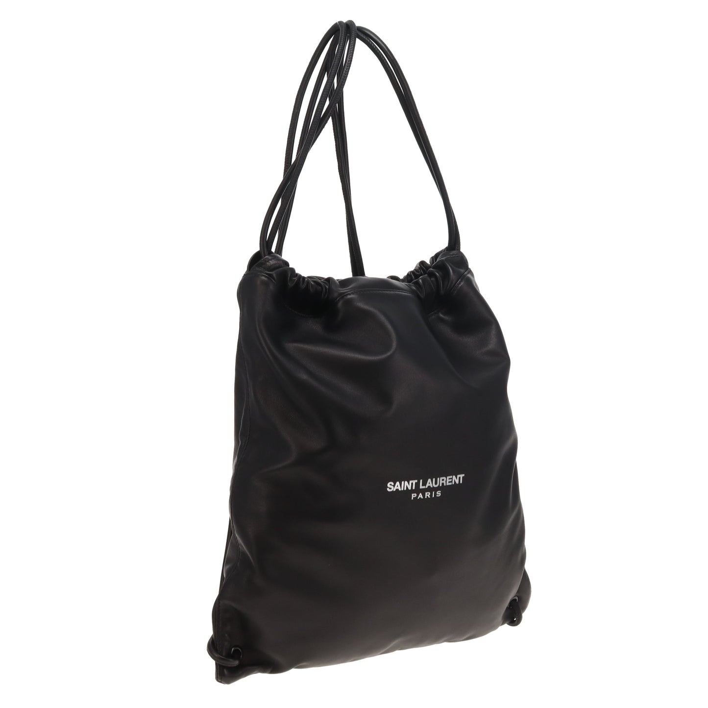 Saint Laurent Teddy Drawstring Backpack Black Leather 2019
