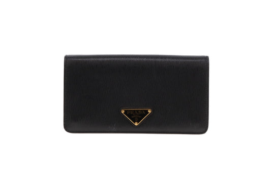 Prada Chain Wallet Black Saffiano GHW