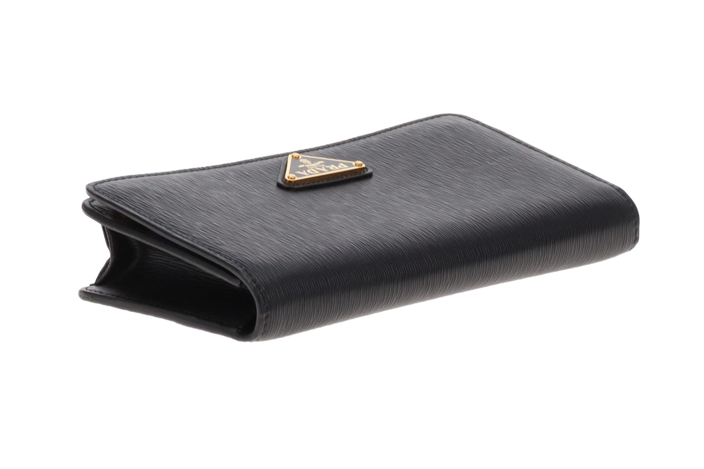 Prada Chain Wallet Black Saffiano GHW