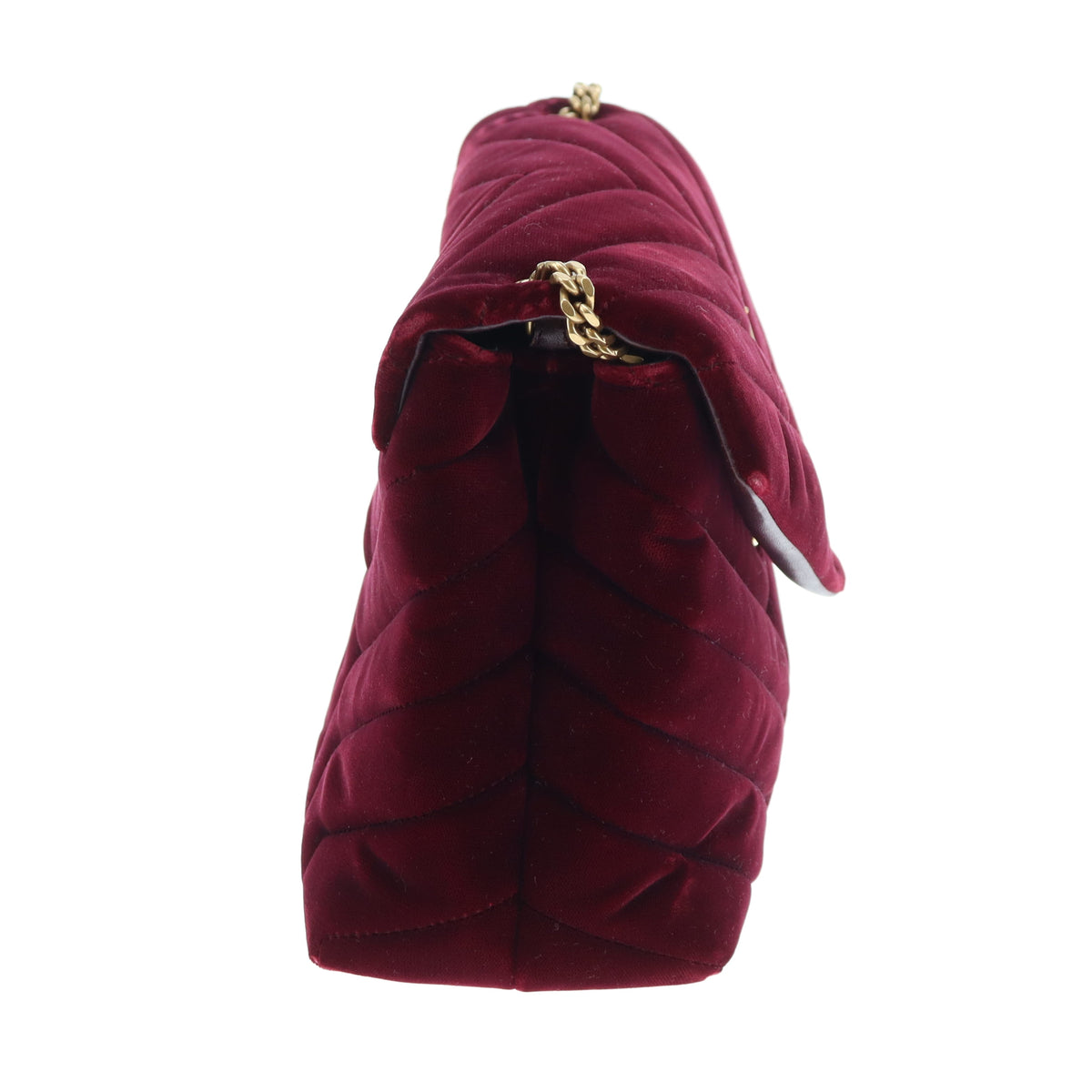 Saint Laurent Lou Lou Small In Burgundy Velvet