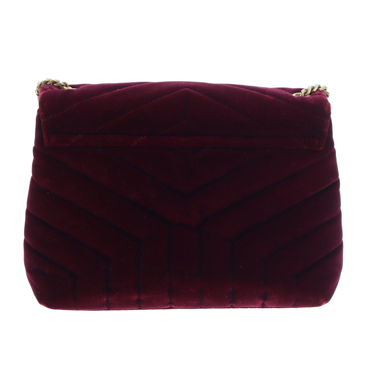 Saint Laurent Lou Lou Small In Burgundy Velvet