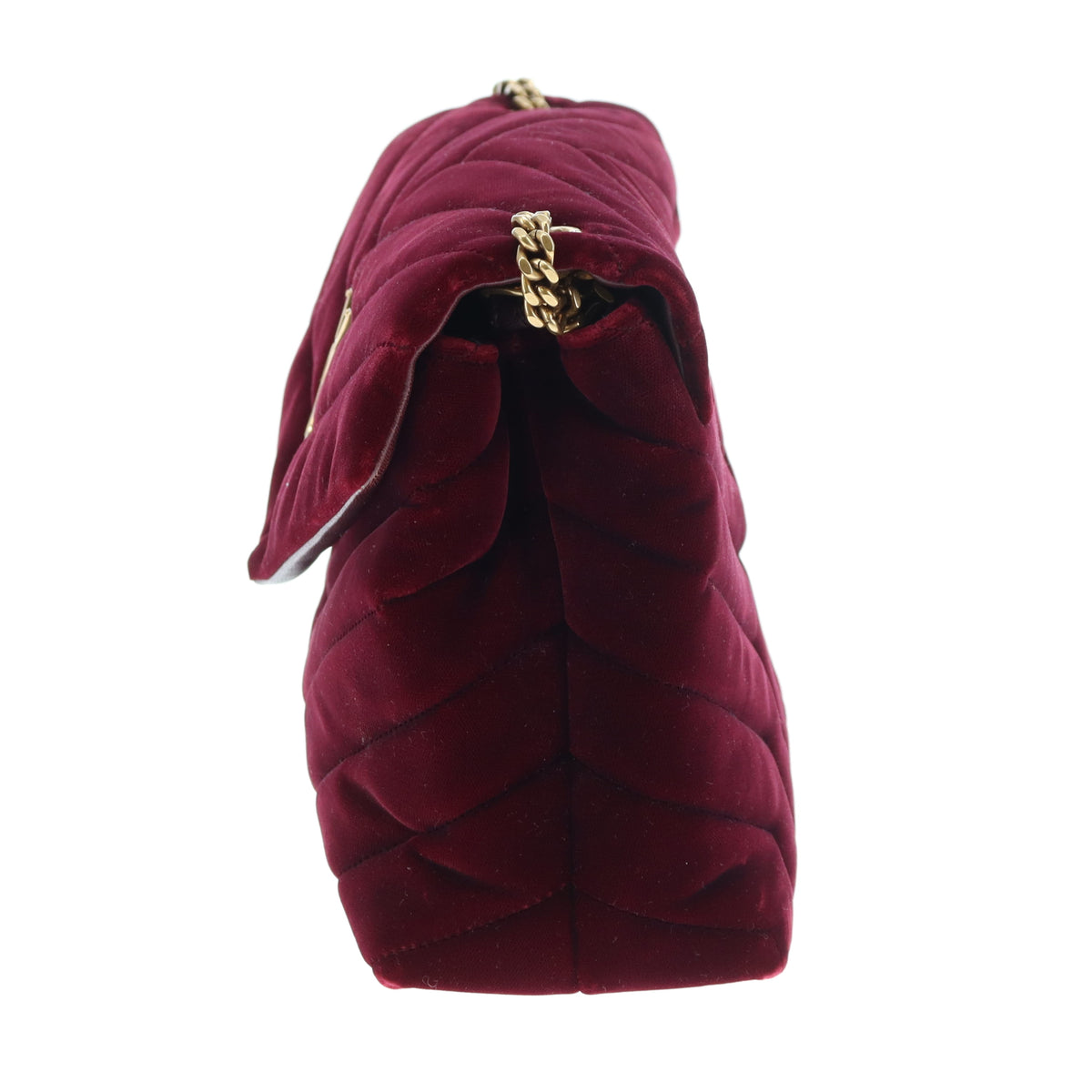 Saint Laurent Lou Lou Small In Burgundy Velvet