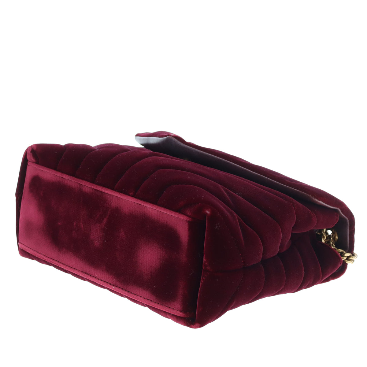 Saint Laurent Lou Lou Small In Burgundy Velvet