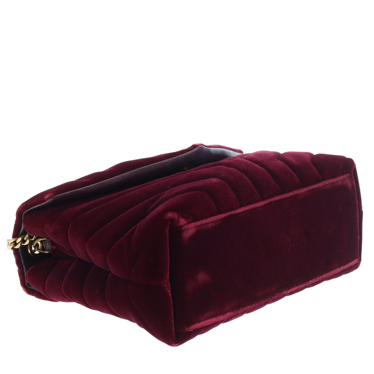Saint Laurent Lou Lou Small In Burgundy Velvet