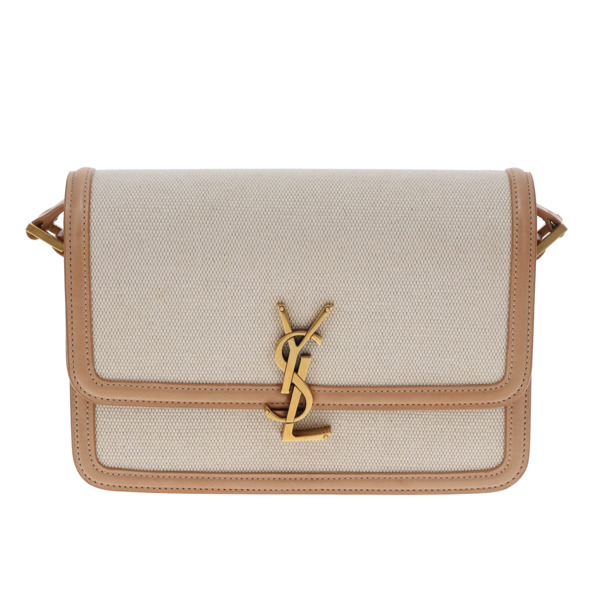 Saint Laurent Solferino Medium Satchel In Canvas & Leather
