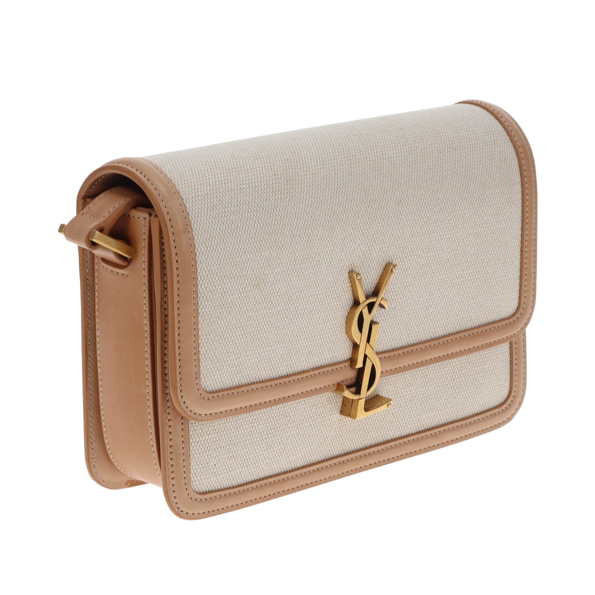Saint Laurent Solferino Medium Satchel In Canvas & Leather