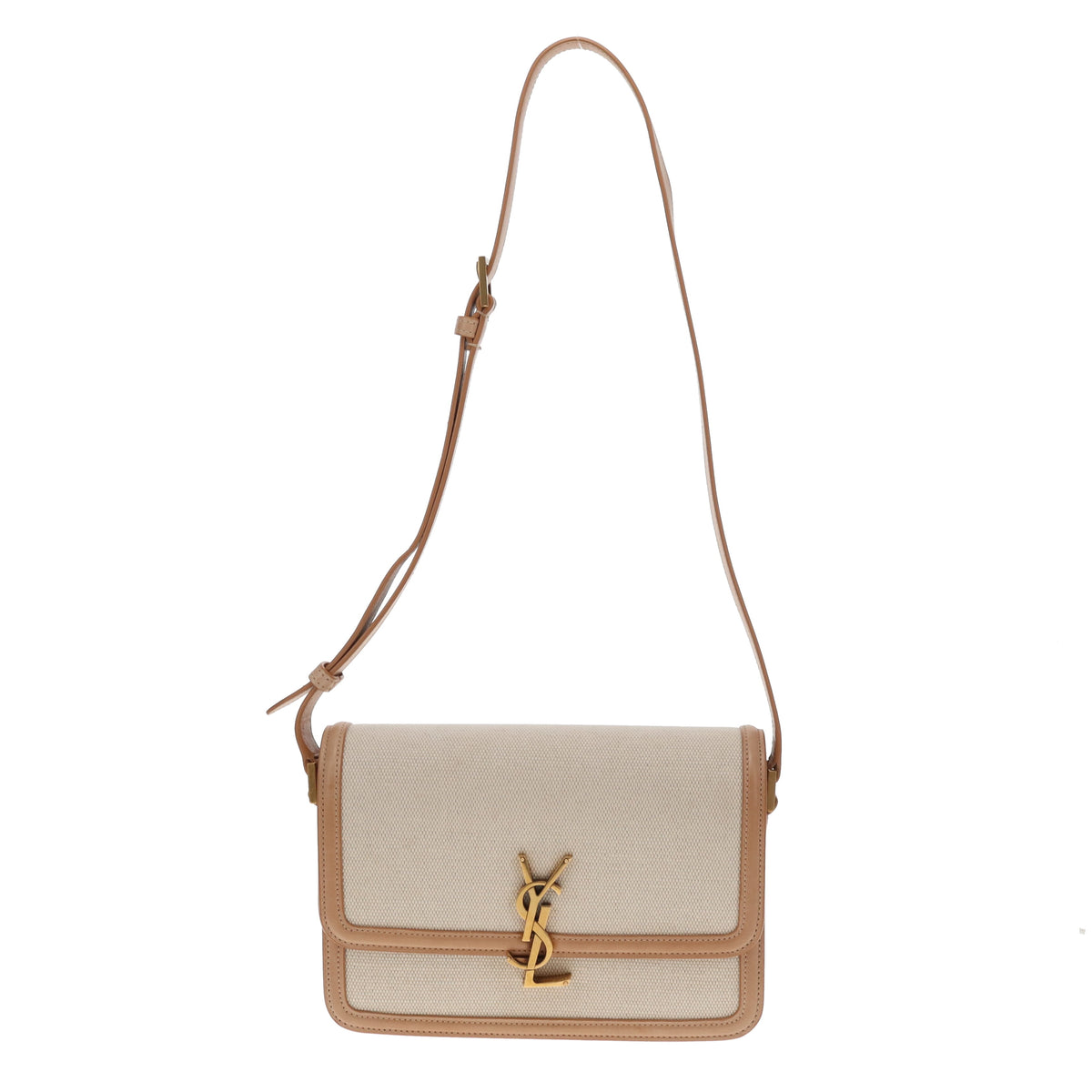 Saint Laurent Solferino Medium Satchel In Canvas & Leather