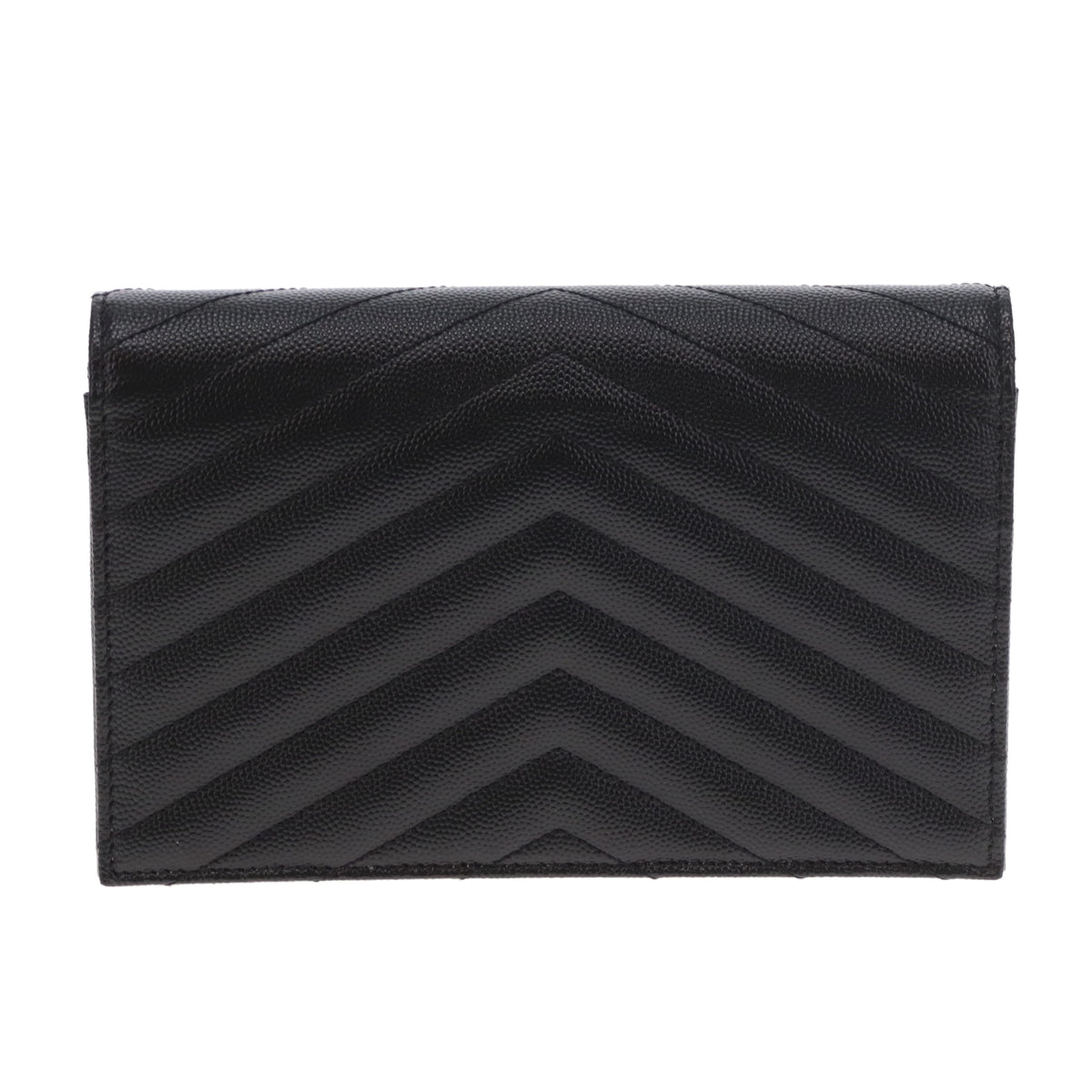 Saint Laurent Monogram Embossed Leather Chain Wallet