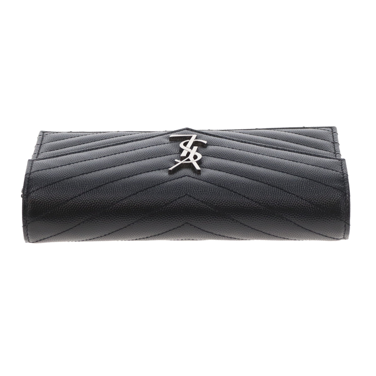 Saint Laurent Monogram Embossed Leather Chain Wallet