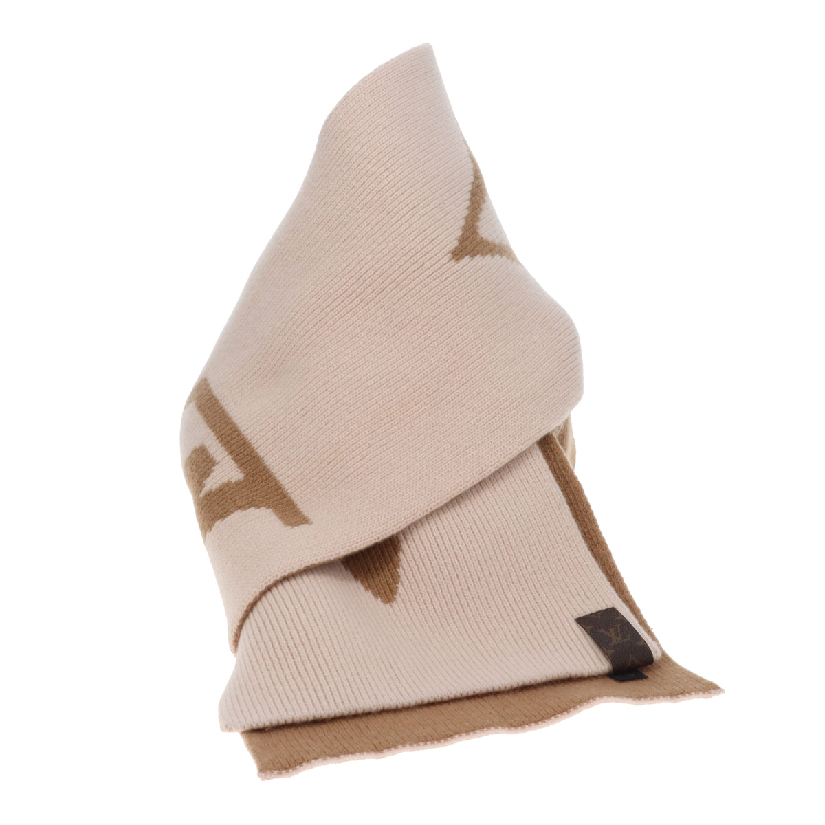 Louis Vuitton Flight Mode Medallion Scarf Wool In Camel And Rose