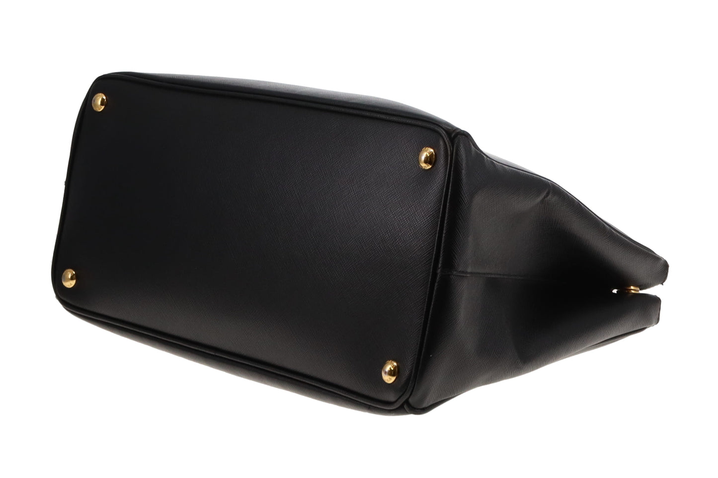 Prada Galleria Doube Zip Large Tote Black Saffiano Lux GHW