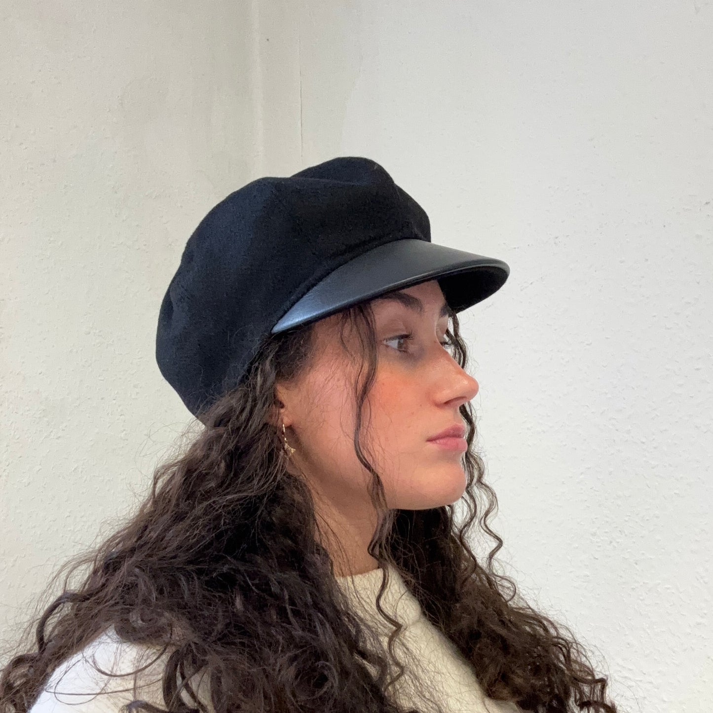 Hermes Casquette Black Cashmere Hat Size 57