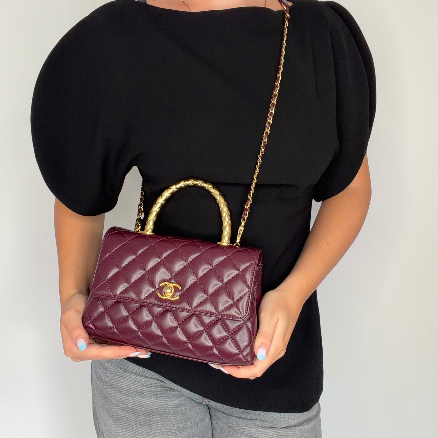 Chanel Coco Handle Metiers D'Arts 2023/24 Dark Burgundy GHW