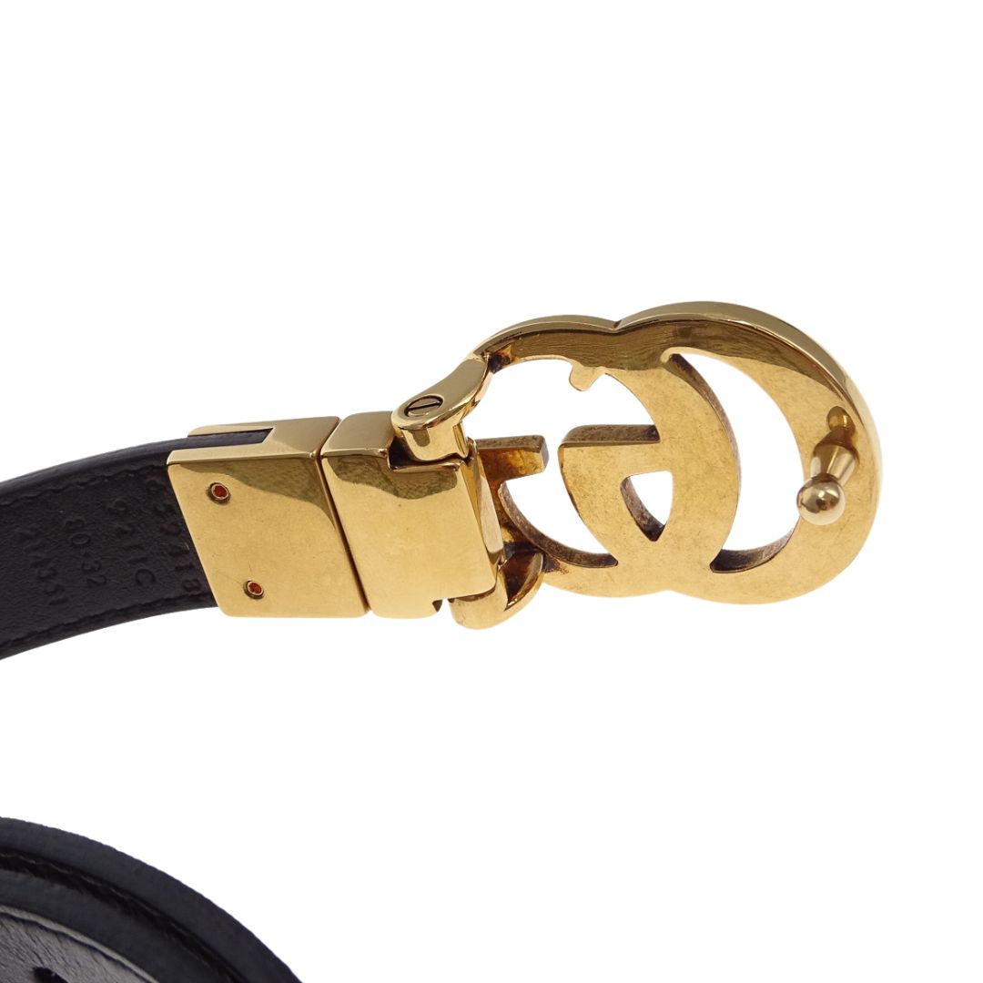 Gucci Marmont GG Thin Belt In GG Supreme Canvas & Leather 80/32