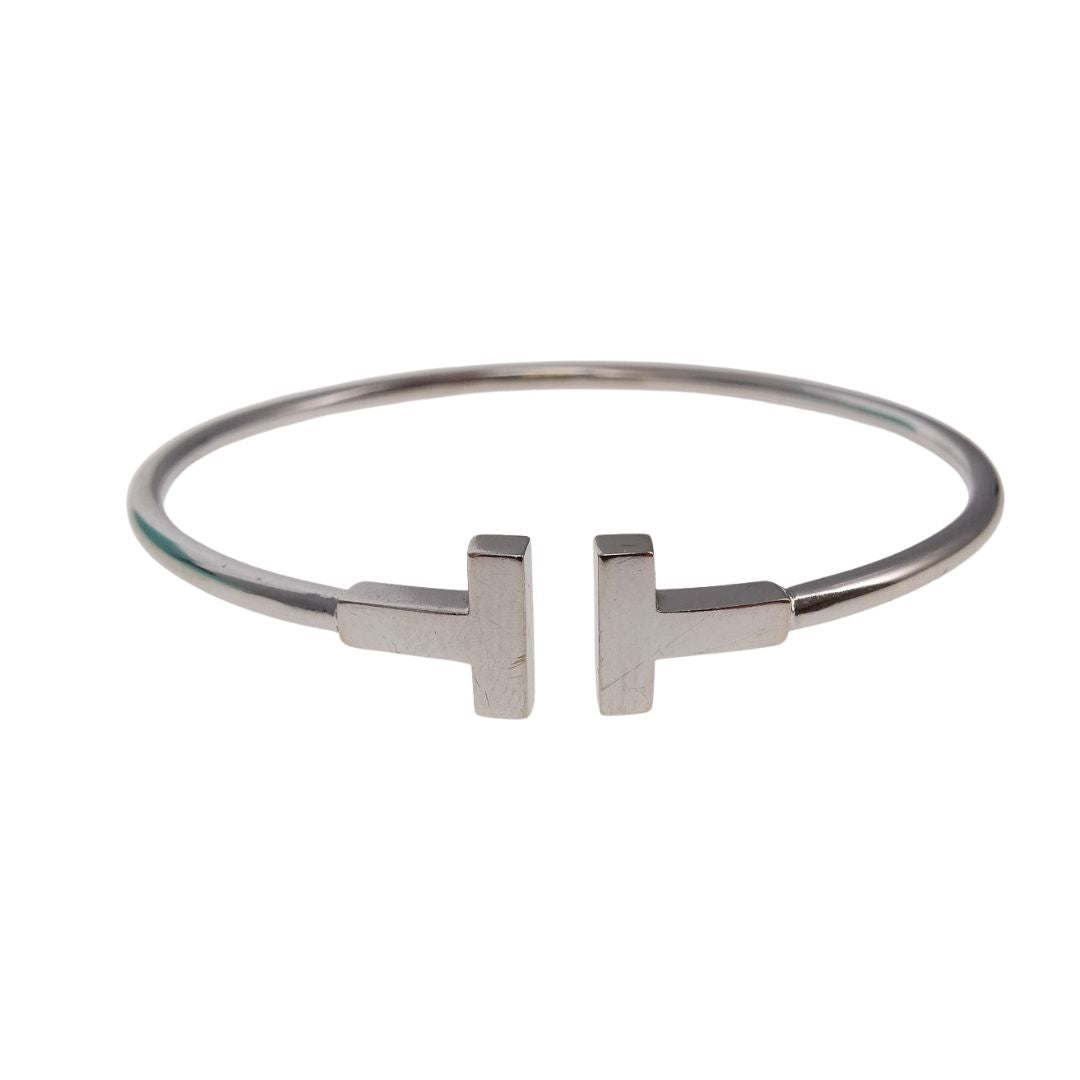 Tiffany & Co T Wire Bracelet 18K White Gold