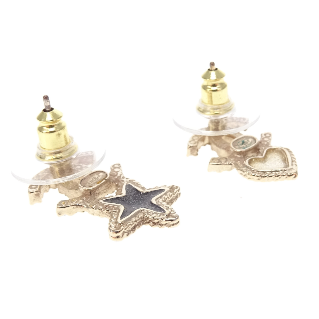 Chanel CC Heart Star Earrings 2020