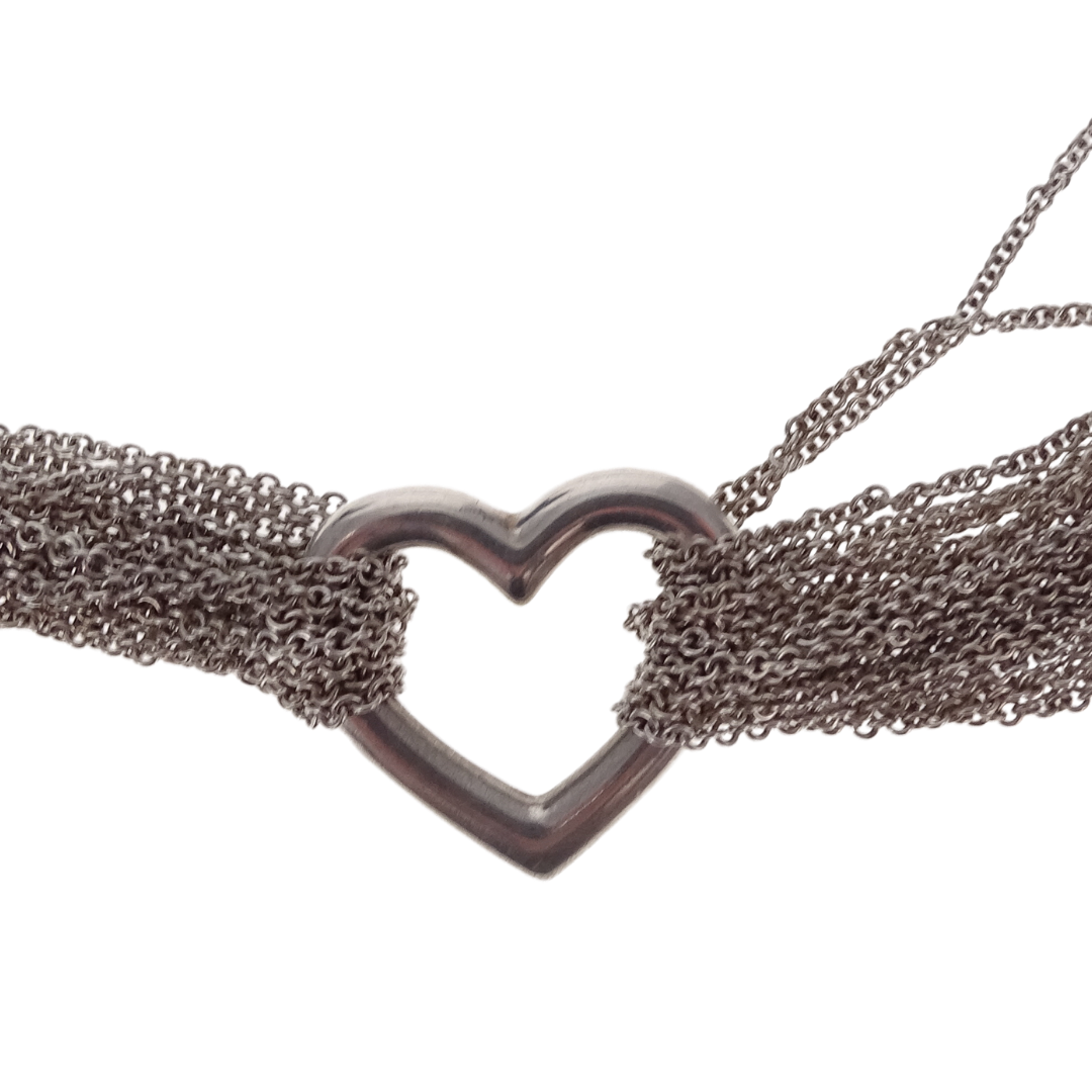 Tiffany & Co. Sterling Silver Multi Strand Heart Toggle Necklace