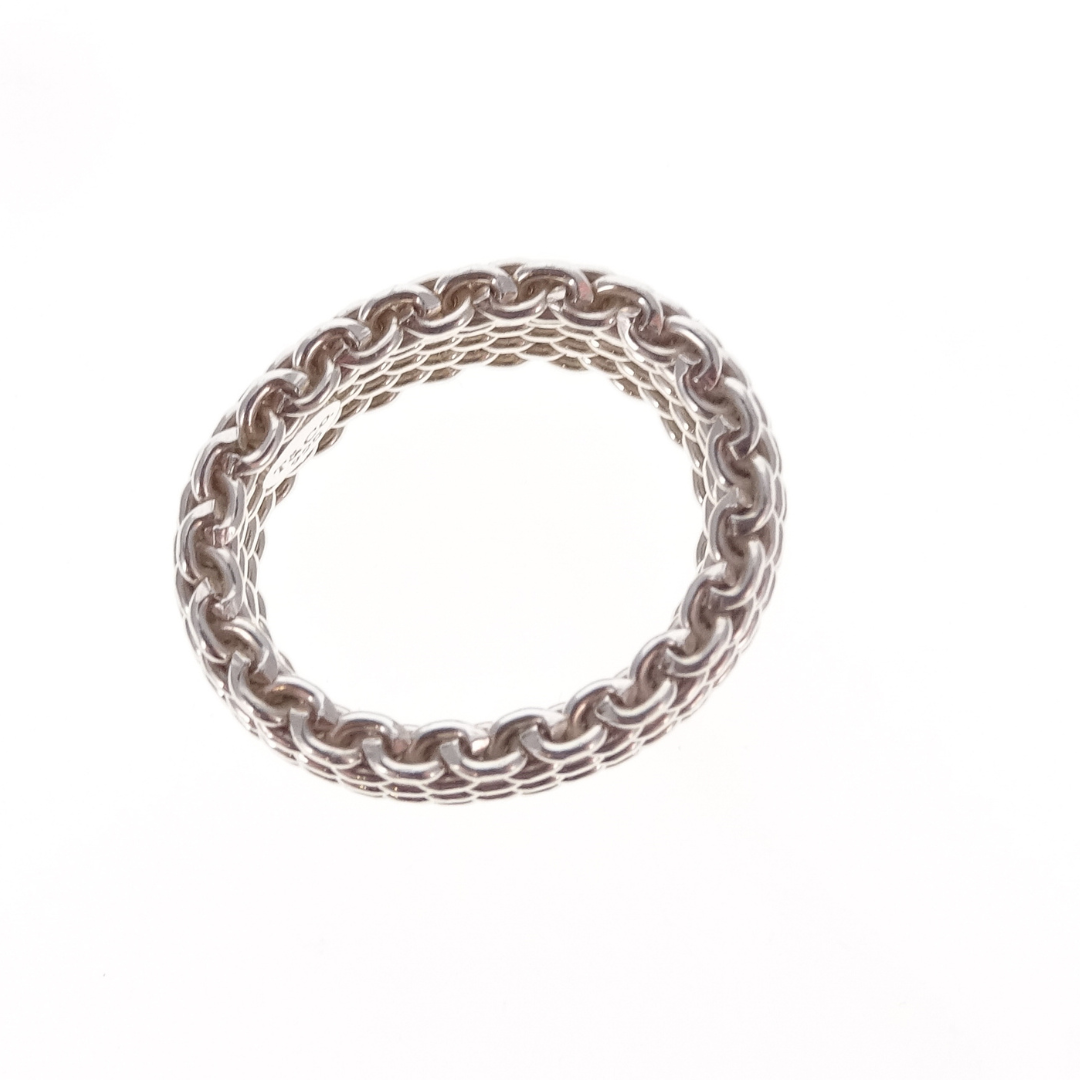 Tiffany & Co Somerset Mesh Ring Sterling Silver (Size 55) 2