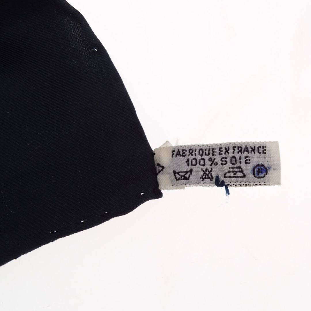 Hermes Springs Scarf 90 Navy/Gold 100% Silk
