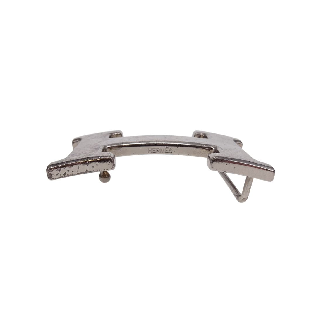 Hermes H Buckle For Belts In Hammered Metal