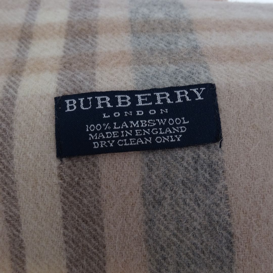 Burberry Scarf Beige/Pink Check 100% Lambswool