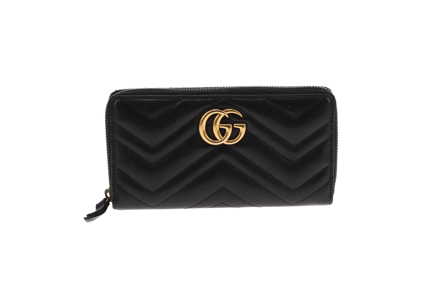 Gucci Marmont Long Zippy Wallet Black GHW