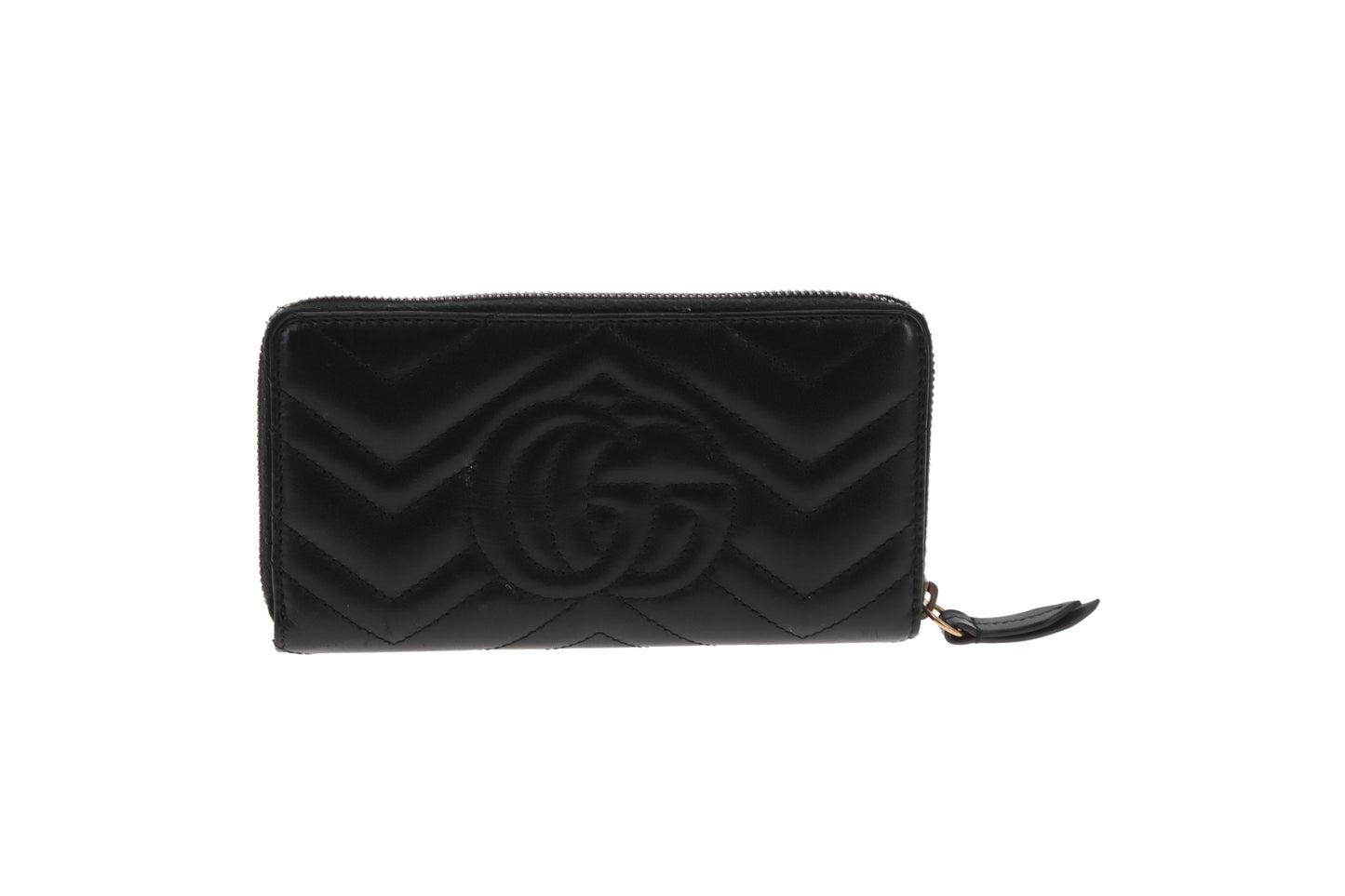 Gucci Marmont Long Zippy Wallet Black GHW