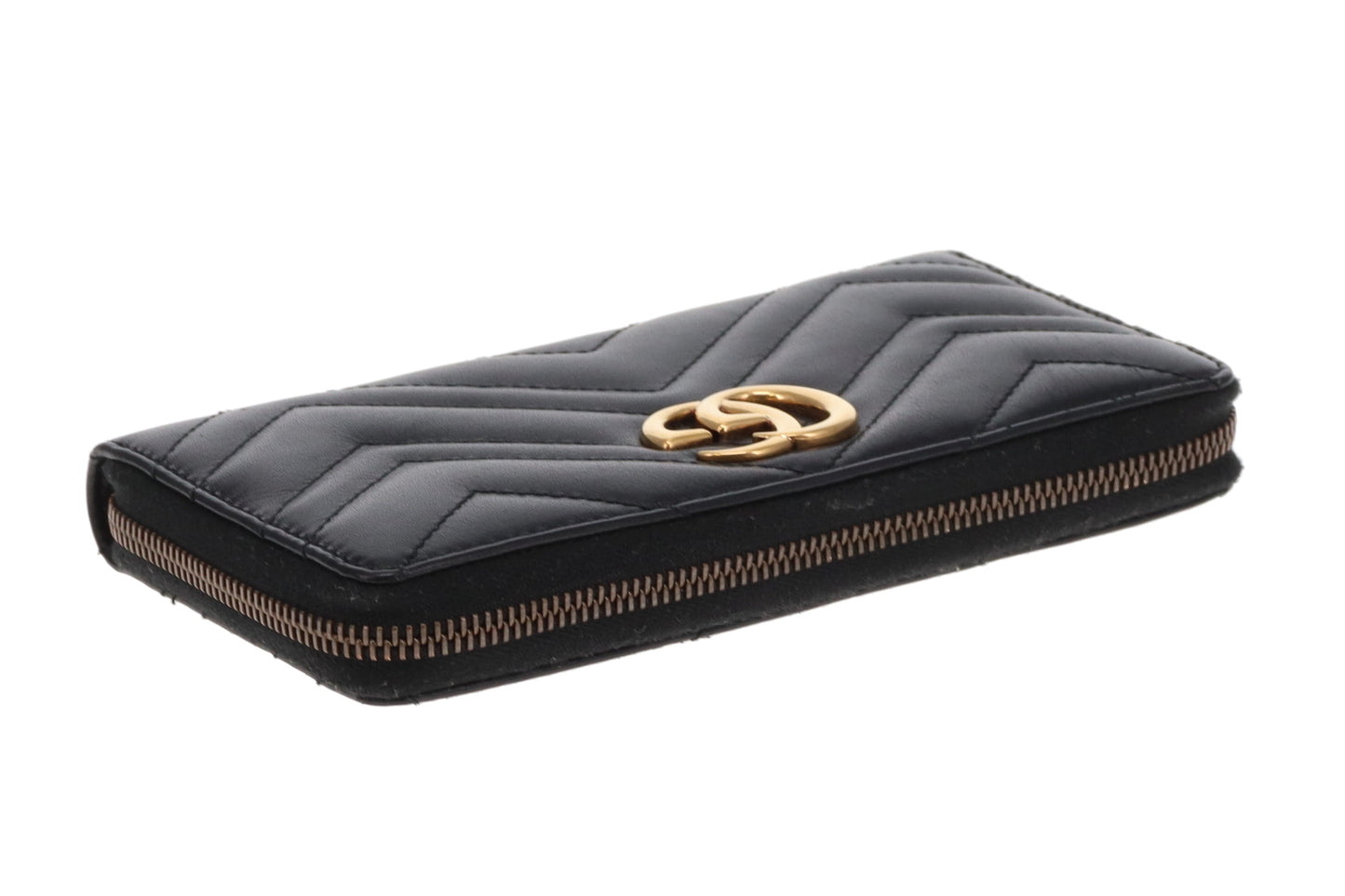 Gucci Marmont Long Zippy Wallet Black GHW