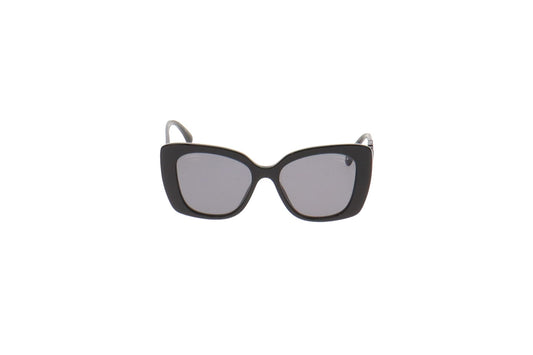 Chanel Black Polarized Logo Arm Square Sunglasses 5422-B