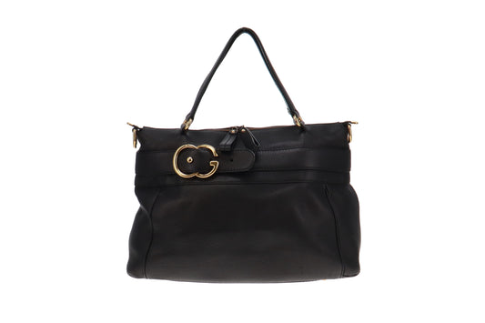 Gucci Black Leather Ride Tote With Strap