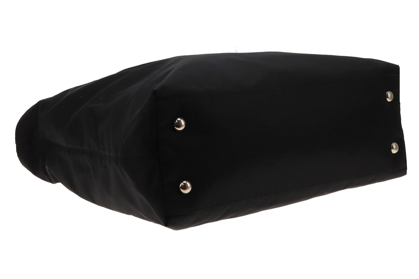 Prada Black Logo Nylon and Leather Tote with Charm