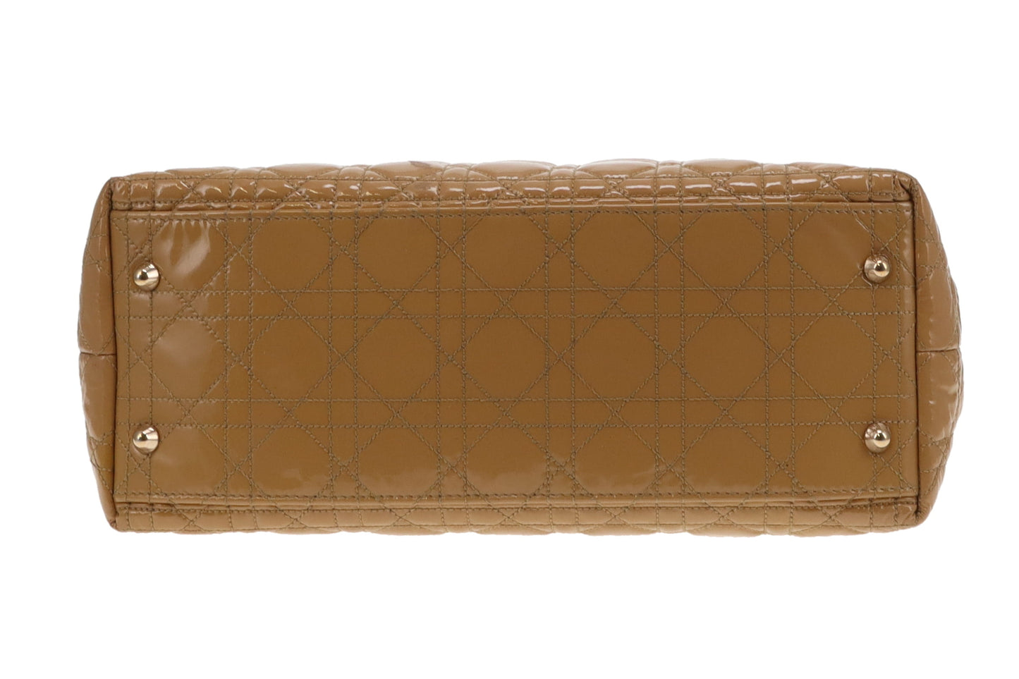 Dior Beige Cannage Patent Stitch Leather Quilted Tote 2010